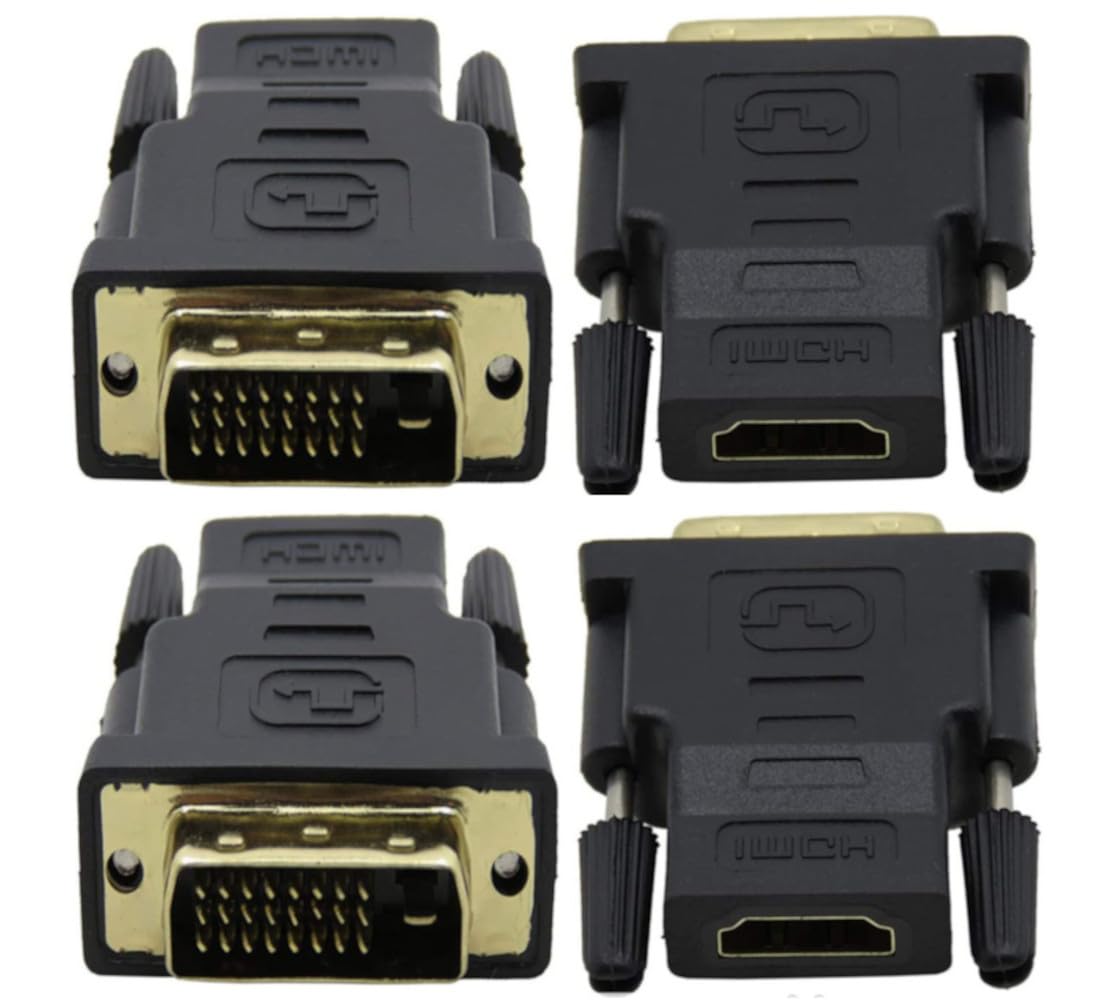 Kyper USKyper-3488 1 Pack Gold Plated Full HD 1080P Bidirectional HDMI Female to DVI D Male Converter Adapter for TV Laptop Desktop and Monitor (1, Black)