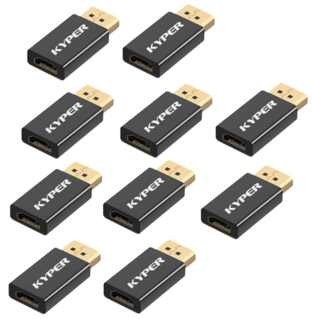 Kyper USKyper-584K Displayport to HDMI Adapter 4K 24K Gold Plated DP Male to HDMI Female Converter Uni-Directional Converter Compatible for Lenovo, HP, Dell & Most DP Out Devices