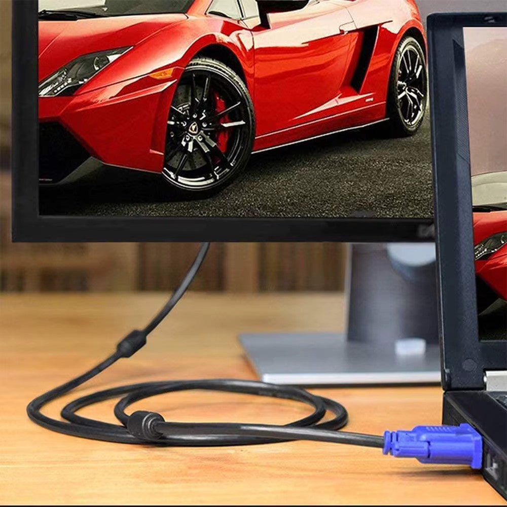 Kyper USKyper-1367 Monitor Cable 6ft 15 pin M/M VGA to VGA SVGA 1080P Full HD High Resolution for TV Computer Projector